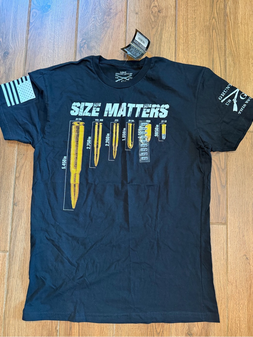 Grunt Style Size Matters Graphic Tee - Black / men’s large / new